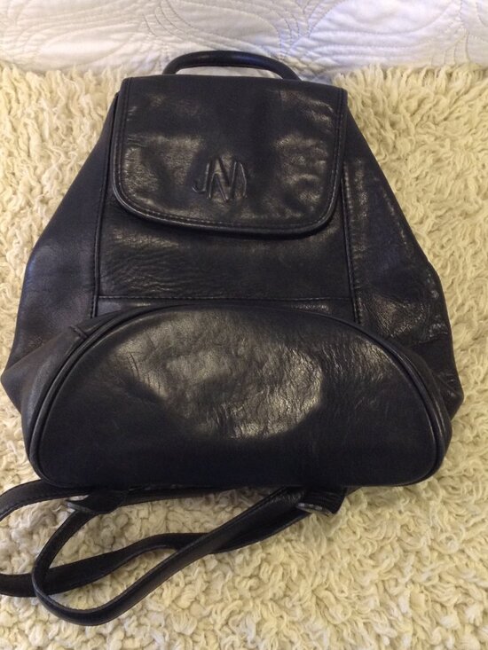 VTG \'90 Leather Jones NY Mini Backpack purse Minimalist Collegiate Academic Chic main image 5